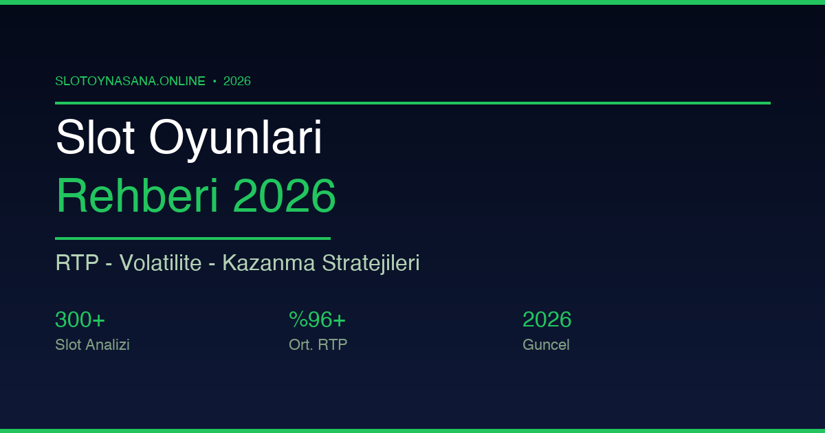 Slot oyunları rehberi 2026 - RTP, volatilite ve kazanma stratejileri